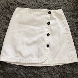 Urban Outfitters White Canvas Skirt Button Detail